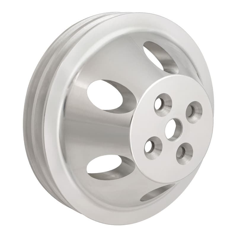 Proflow Pulley, V-Belt Water Pump SB Chev Short Water Pump 2-Groove, Polished Aluminium