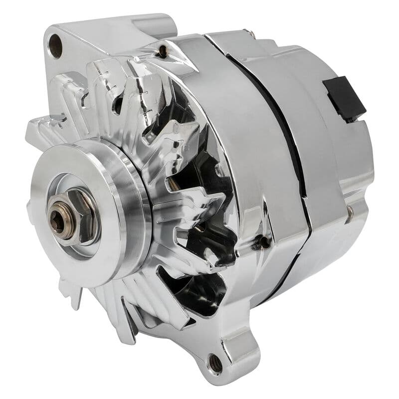 Proflow Alternator Power Spark, 140 Amp 1-Wire, Internal Regulator, Chrome, V-Belt, For Ford, Falcon, Each