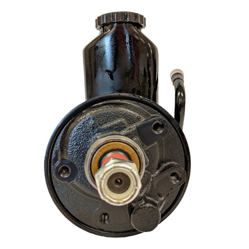 Proflow Power Steering Pump, Saginaw P Series, Reservoir, Keyway V Pulley Style, Black Powder coated. Each