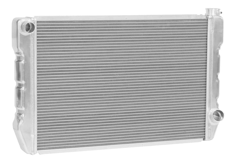 Proflow Radiator, Universal, Fabricated Aluminium Tanks, Natural, 31 in. Wide, 19.00in. High, 2.25 in. Thick, Chev Side Inlet & outlets