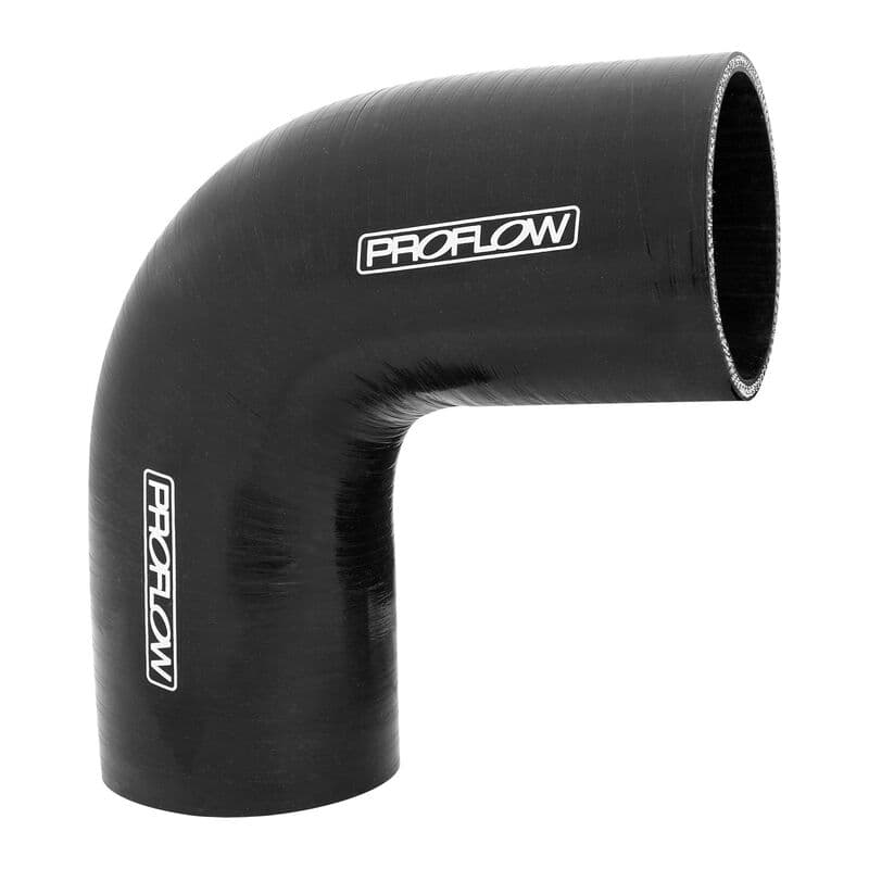 Proflow Hose Tubing Air intake, Silicone, Coupler, 3.50in. 90 Degree Elbow, Black
