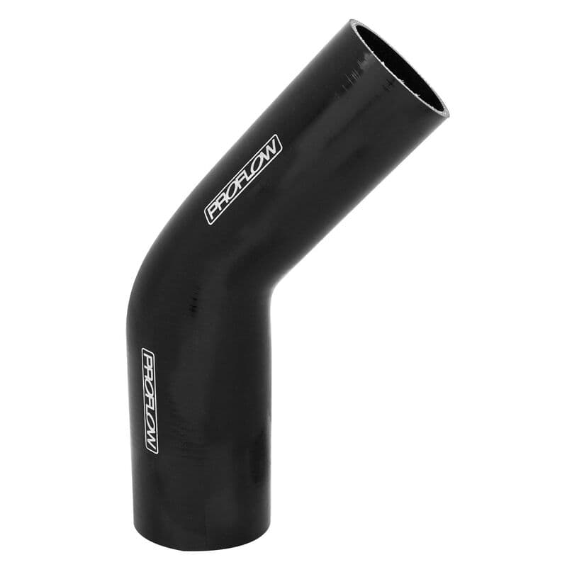 Proflow Hose Tubing Air intake, Silicone, Reducer, 1.50in. - 2.50in. 45 Degree Elbow, Black