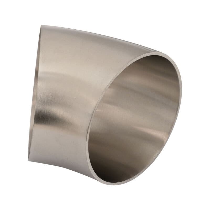 Proflow Stainless Steel Tubing, Exhaust, SS304, 2.25 in., 45 Degree Elbow, Short Turn No Leg, 1.5mm Wall