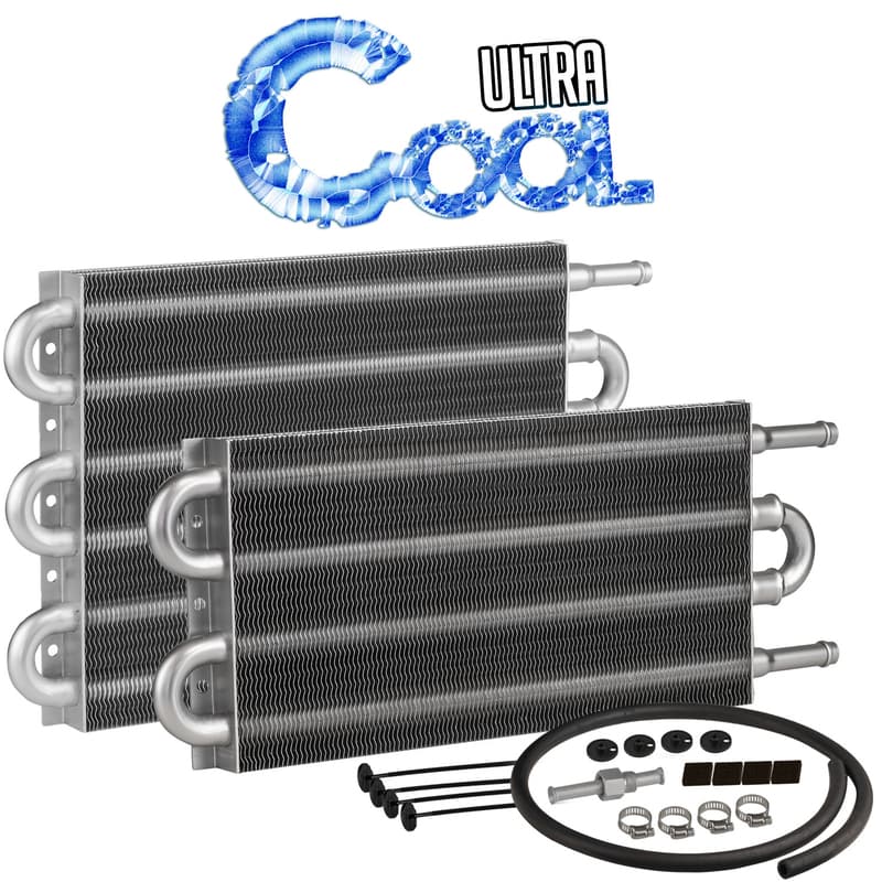 Proflow Fluid Cooler, Transmission, Tube, Fin, Natural, 7.5 in. x 15.875 in. x 0.75 in, 3/8 in. Inlet, Outlet