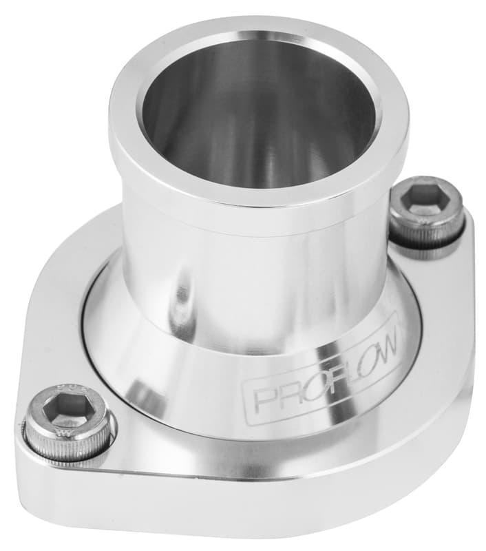 Proflow Water Neck, Billet Aluminium, Silver Anodised, Straight Up SB For Ford 302-351C Cleveland