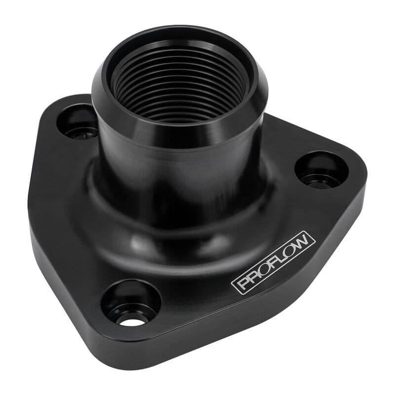 Proflow Water Neck, Billet Aluminium Thermostat Housing, For Nissan & Holden RB30, RB25, Black
