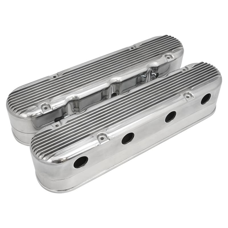 Proflow Valve Covers, LS For Chevrolet For Holden, Two-Piece, Cast Aluminium, Polished, 4.25 in. Tall, Baffle