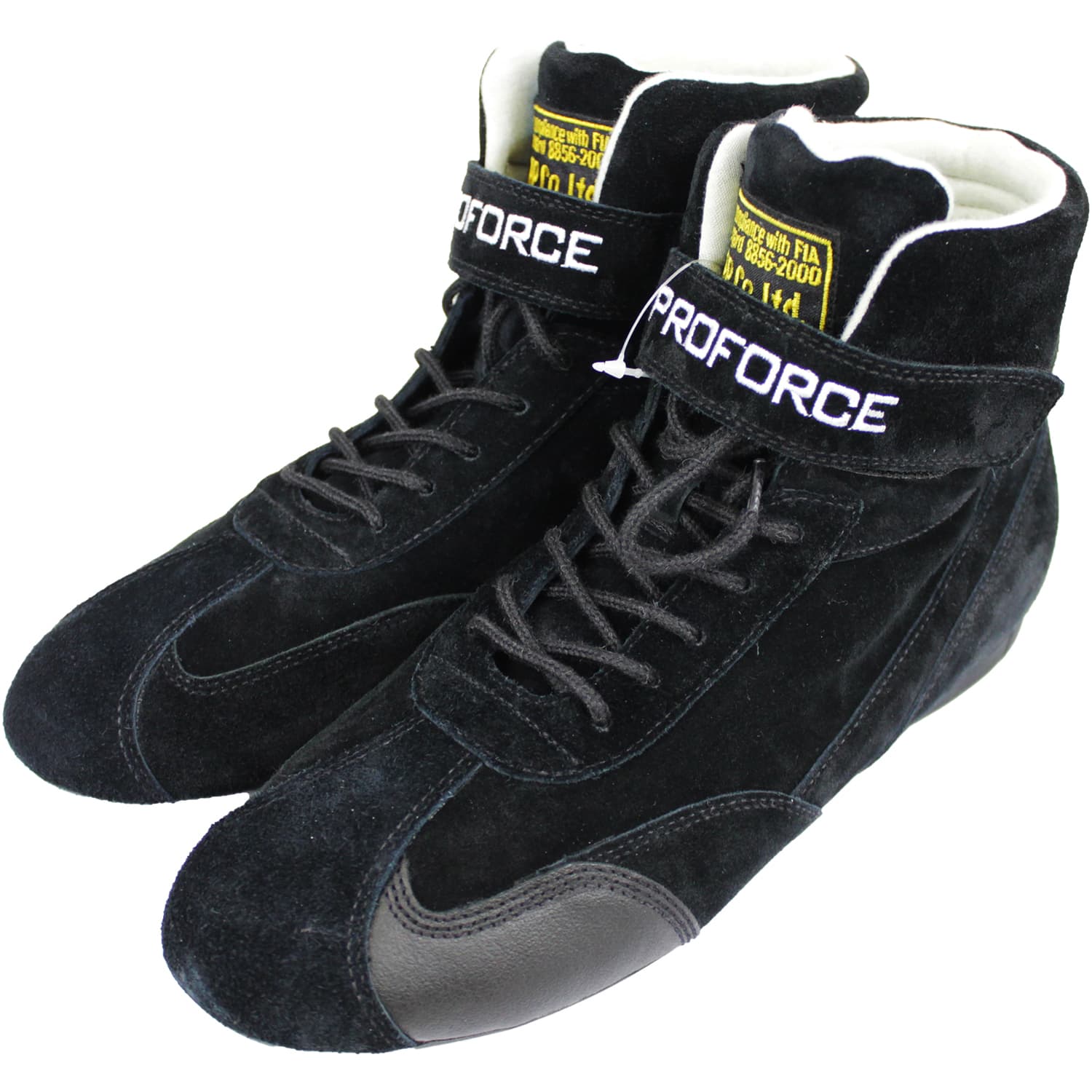 Proforce Driving Shoes, Fia, High-Top, Nomex Suede Outer, Black, Men's Size 10.5, Pair