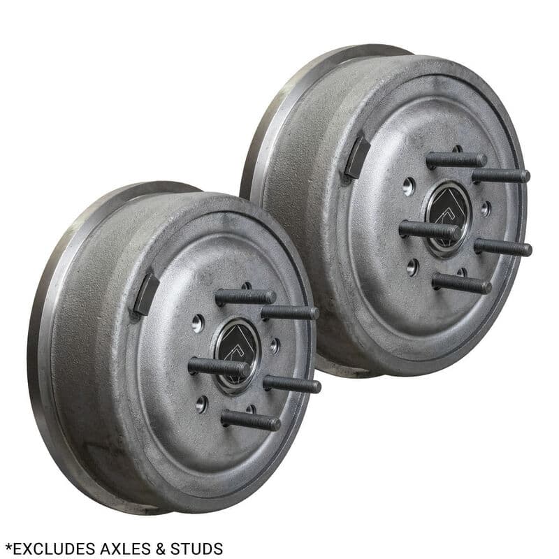 RTS Drum Brake Kit, Complete 11 in. Big Ford Early, Ford 9 in universal, , 5 x 4.5 & 5 x 4.75"Bolt Circle, 2.5" Offset Backing Plates with brakes, Set