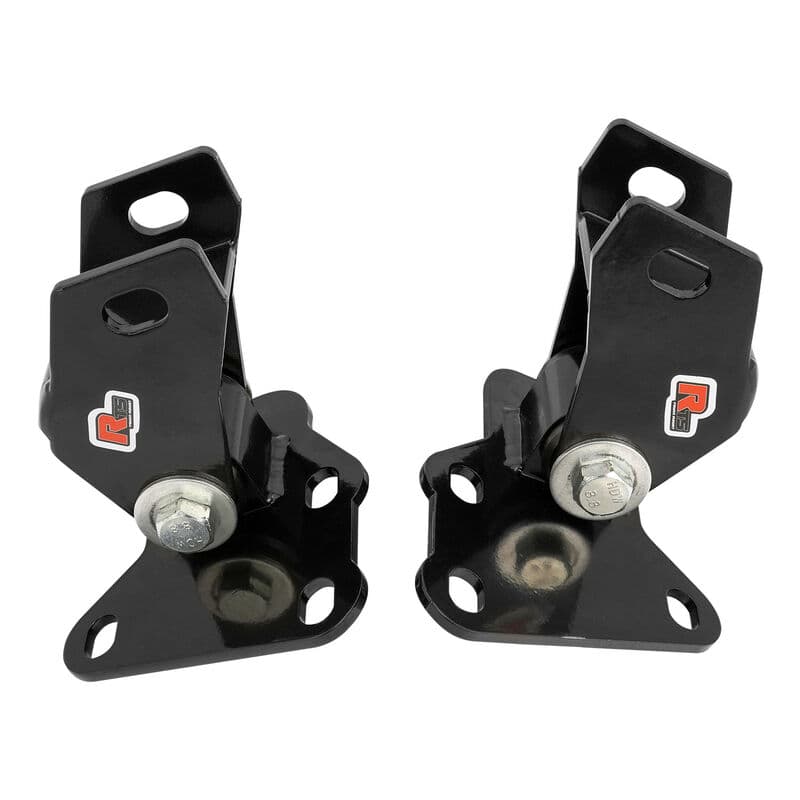 RTS-EMP008 black and red polyurethane engine mounts for Holden V8 Commodore VB–VS, replacement set.