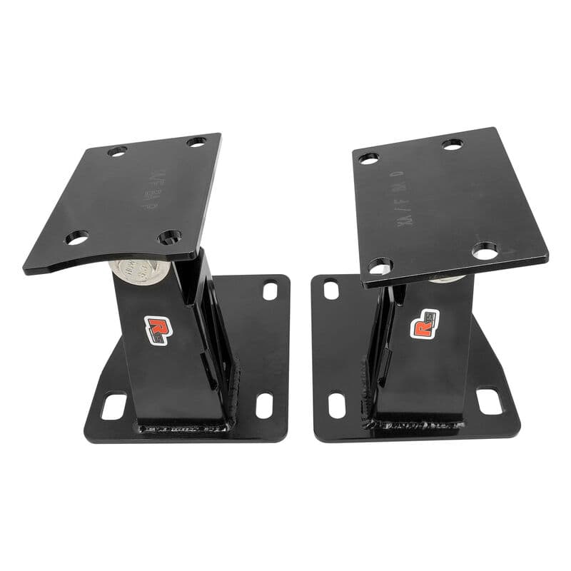 RTS black and red polyurethane engine mount set for Ford Barra swap into XA–XF Falcon, 4.0L engine fitment.