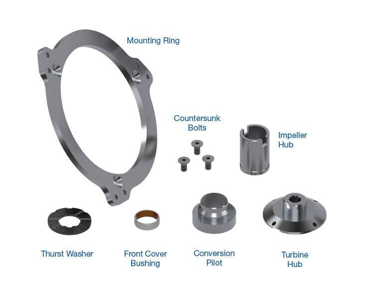 RTS Converter Mounting Ring Kit 10in., 30spl, GM TH350, TH400, Powerglide & Trimatic with Turbo Spline, Dual Bolt Circle, 10.75" & 11.50" Each