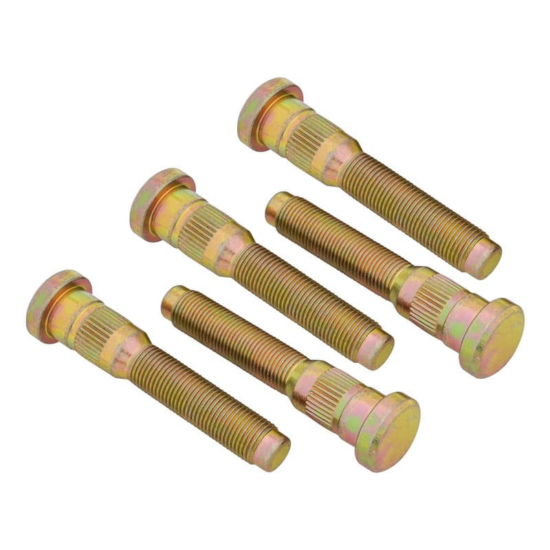 RTS Wheel Studs, Axle Studs, Press-In, 3.050 in length,1/2-20 in. Right Hand Thread, .618 Knurl Dia, Front Ford 2pce Disc, Some Rear, Set of 5