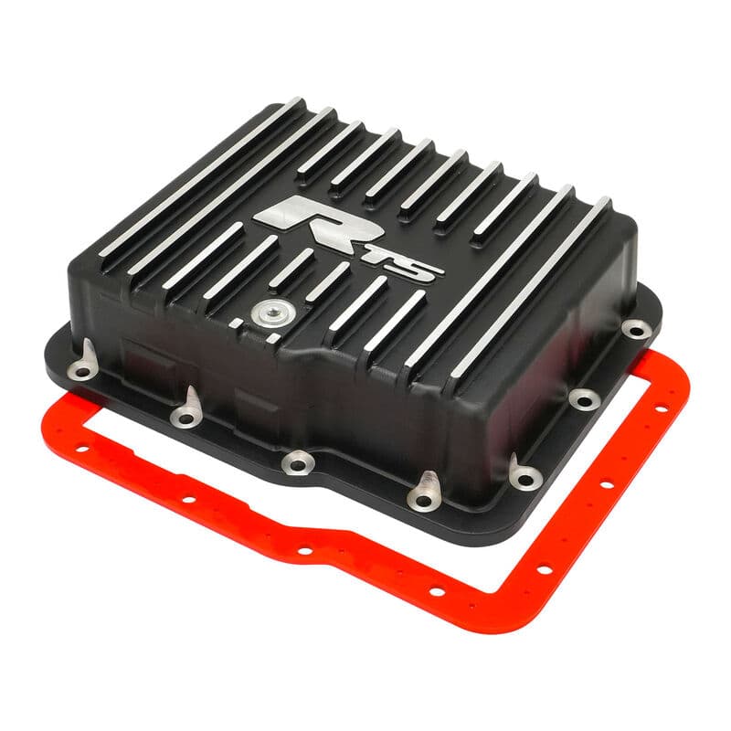 RTS Transmission Pan, Deep, Aluminium, For GM Powerglide, Finned, Black Powdercoat, Kit