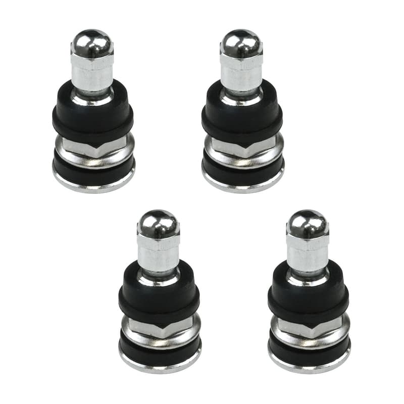 Street Pro Wheels Tyre Valves, Short-Style, Suit Large Valve Hole (15mm), Weld Drag Rears, Chrome, Bolt-On, Set of 4