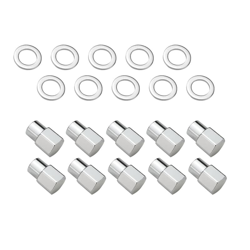 Wheel Lug Nut Kit,, Chrome Dome Medium Mag, Length 1.38, M12 x 1.5, 0.55 Shank, Set of 10