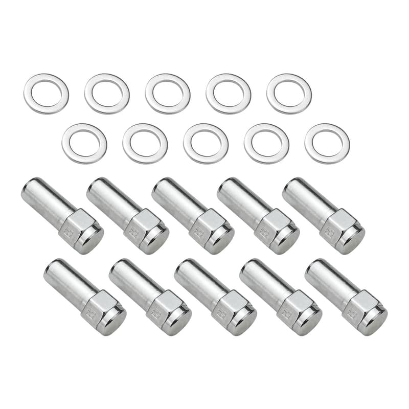 Wheel Lug Nut Kit, Chrome, Cragar, Weld, SST Mag, Length, 2.125, M12 x 1.5, 1.380 inch Shank, Set of 10