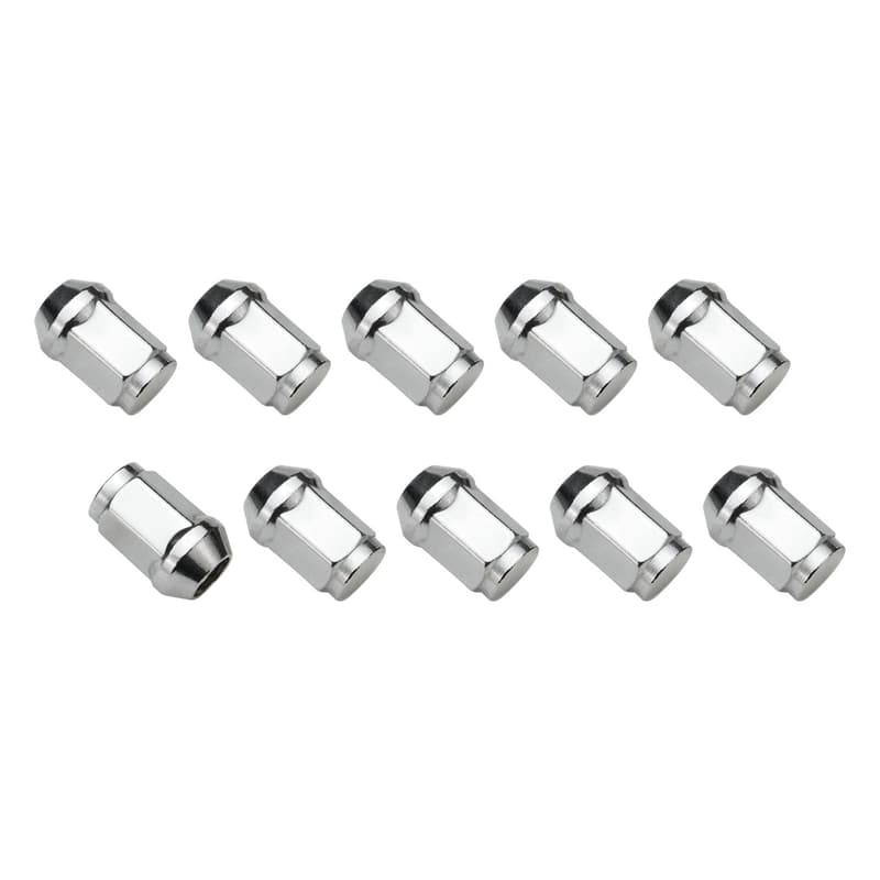 Wheel Lug Nut Kit Chrome, Acorn Bulge, length 1.42, M12 x 1.50, Set of 10