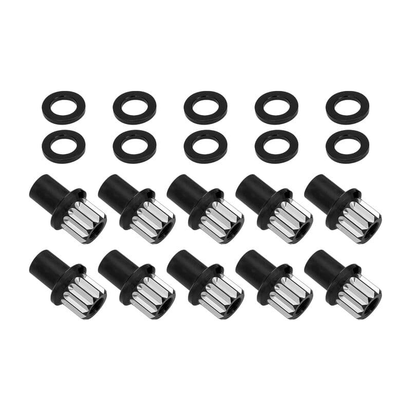 Street Pro Wheel Lug Nut & Washer Kit, 1/2''-20 Open, Cold Forged Billet Aluminium, 0.850" Shank, Black, Set of 10