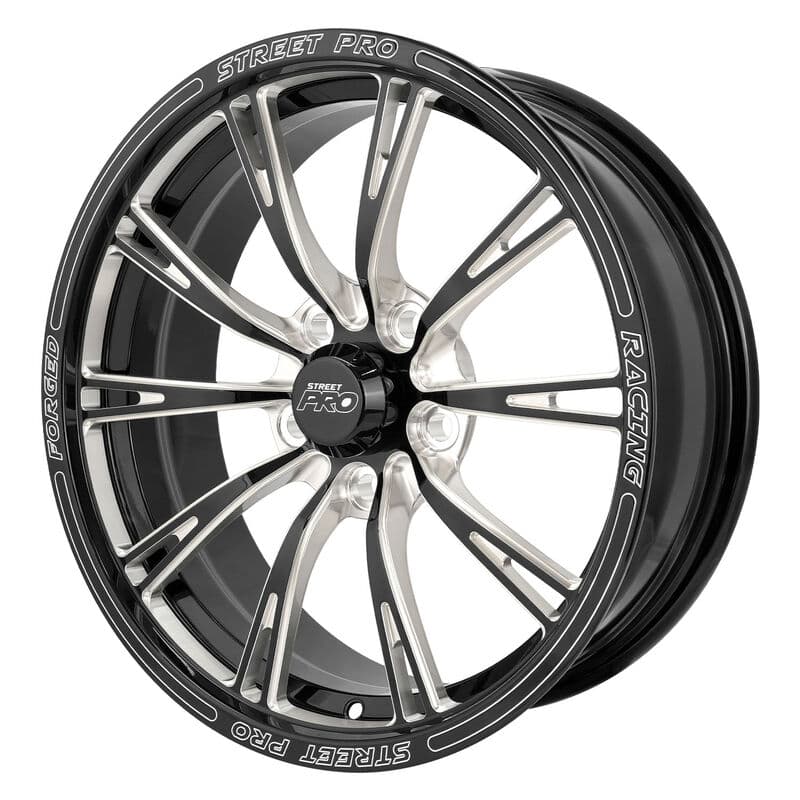 Street Pro 009 Series Forged Wheel, Front 17x6'' / 3.75'' Backspace (+6) / 5x4.75" Bolt Circle Chevrolet, Gloss Black Milled