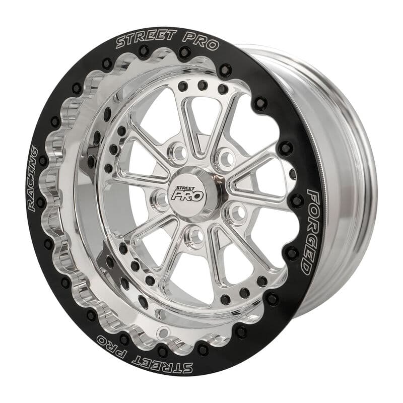 Street Pro 009 Series Forged Wheel, Rear Beadlock 15x8'' / 4.50'' Backspace (0) / 5x4.50" Bolt Circle Ford, Polished
