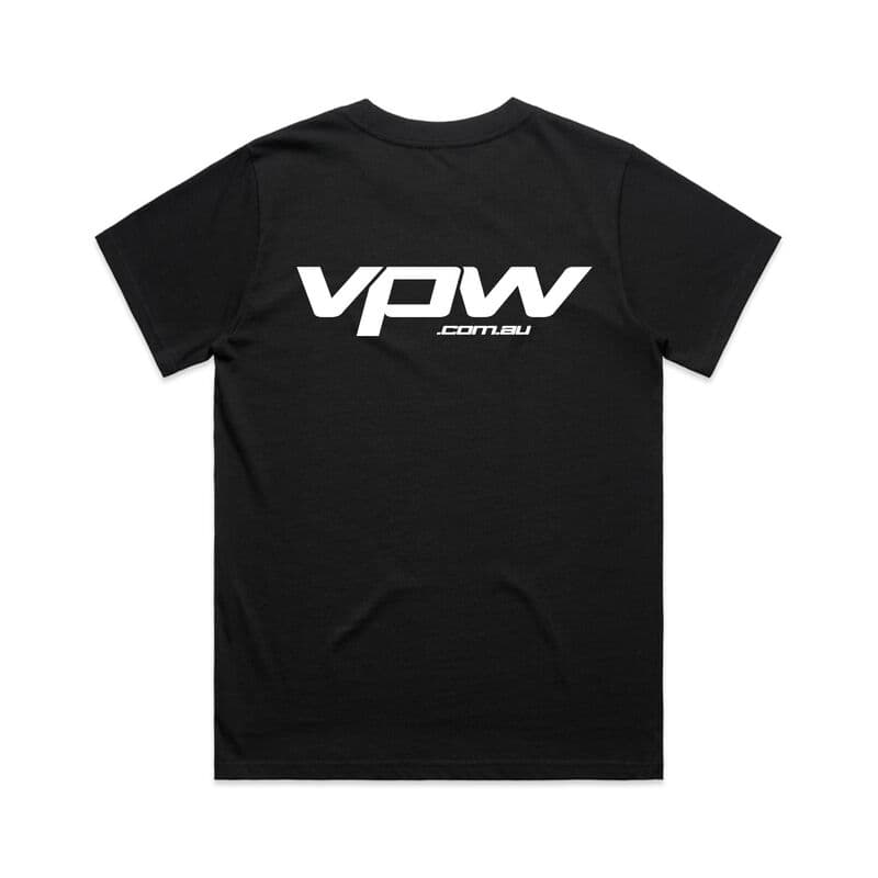 VPW Logo T-Shirt, Black, Cotton, Women's Medium