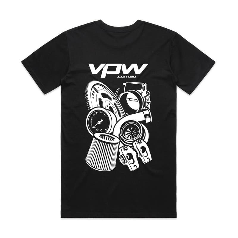 VPW Parts Mural T-Shirt, Black, Cotton, Small