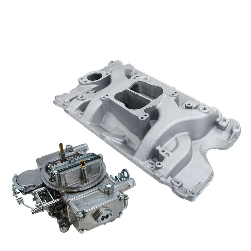 VPW Intake & Carburettor Kit, Holden V8 253-308, Air Dual Intake, Repro Holley Style 600CFM Vac Sec, Carburettor, Kit