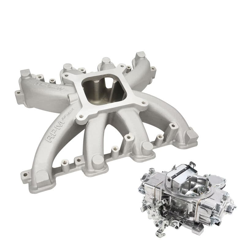 VPW Intake Manifold & Carburettor Kit, LS3 Holden Commodore ,Chev Air Max Intake, Repro Holley Style 750CFM Vac Sec, Carburettor, Kit
